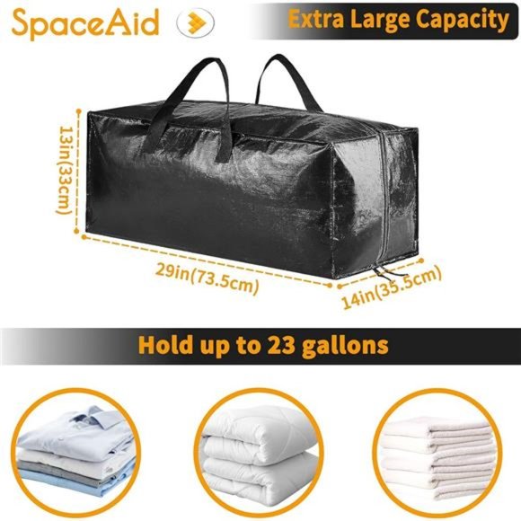 Heavy Duty Moving Bags,Extra Large Storage Totes W/Backpack Straps Strong Handle - Picture 4 of 6